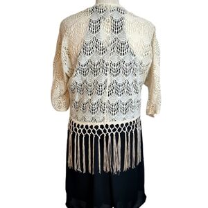 Maurices Lace Cream Color Fringed Cover Up Size S